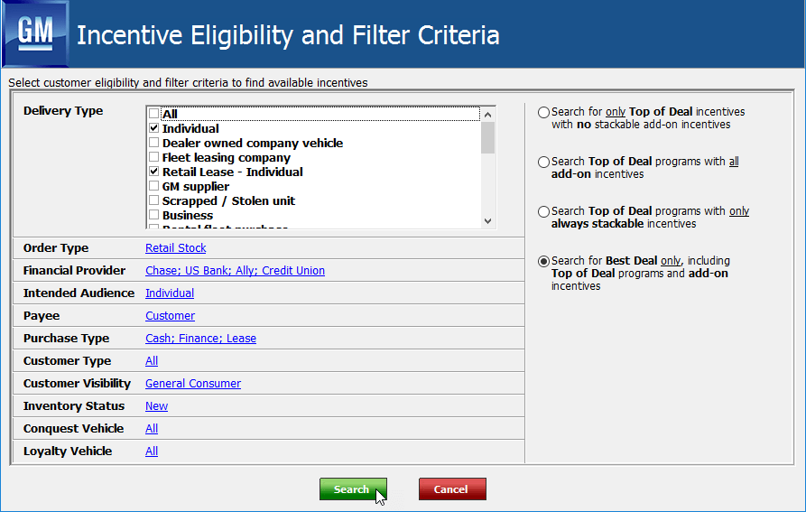 GM incentives